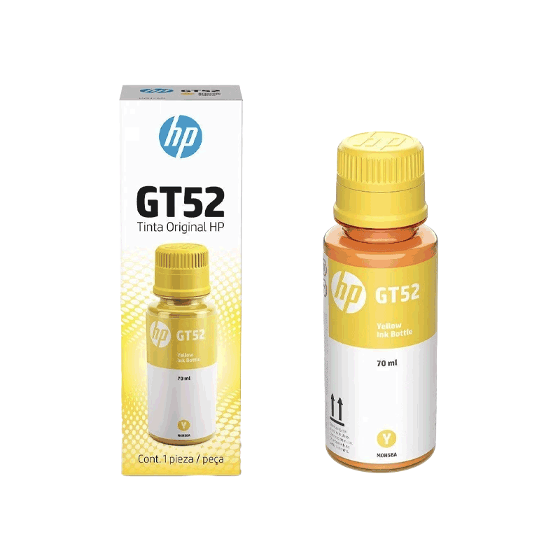Botella de tinta HP GT52 (M0H56AL) Amarilla capacidad Estándar 70ml - Imprime miles de páginas a un costo muy bajo por página.