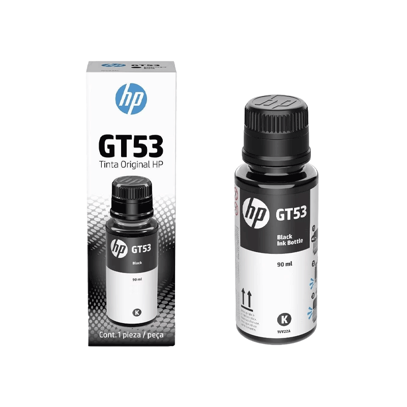 Botella de tinta HP GT52 (1VV22AL) Negro capacidad Estándar 90ml - Imprime miles de páginas a un costo muy bajo por página.
