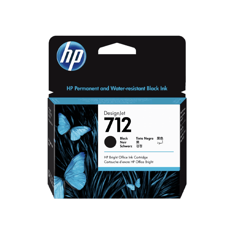 Cartucho de Tinta HP 712 (3ED71A) Negro DesignJet doble capacidad 80 ml - Produce impresiones vívidas