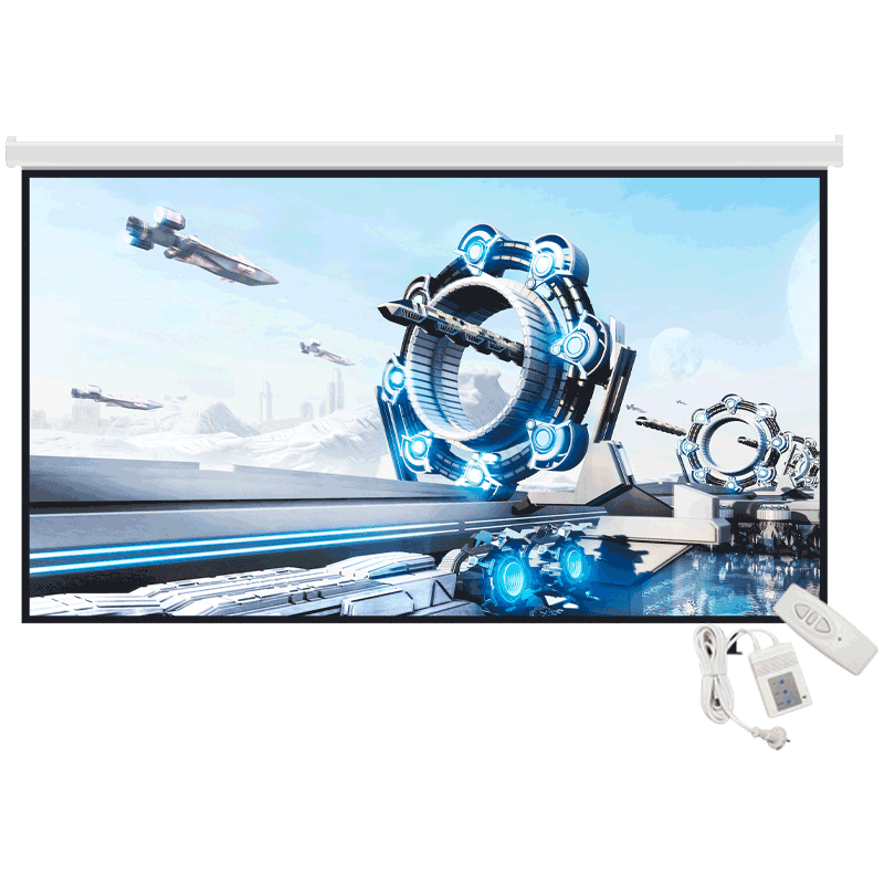 Klip Xtreme KPS-513 - Pantalla de Proyección Motorizada 120″/3 m. – Montaje en Techo/Pared. | Ideal para Cine en Casa y Presentaciones.