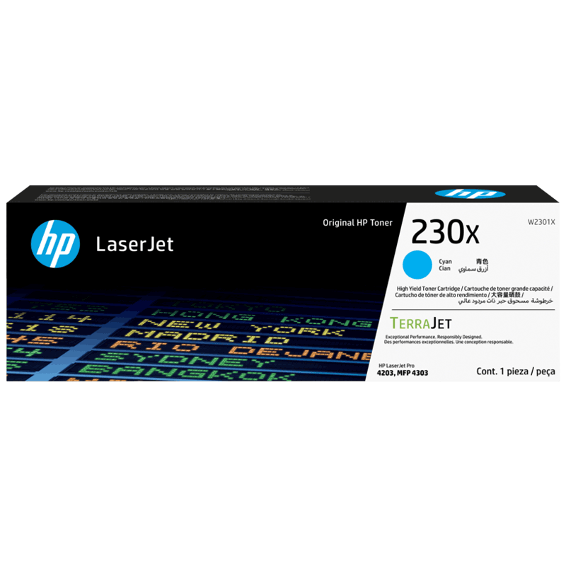 Tóner Original HP 230X (W2301X) Cian Doble Rendimiento – Impresiones de Alta Calidad – Rendimiento excepcional.