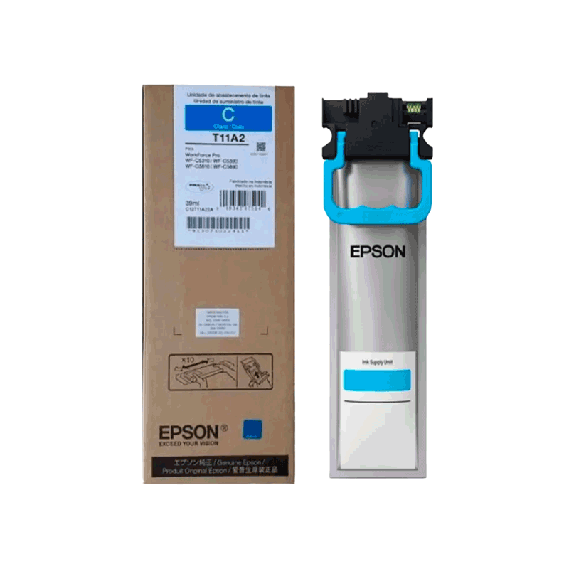 Bolsa de Tinta Epson T11A220-AL Cyan WF- C5310/C5390/C5810/C5890. 39 ml.