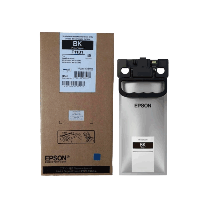 Bolsa de Tinta Epson T11B120-AL Negro WF-C5310/C5390/C5810/C5890 de alto rendimiento. 143 ml.