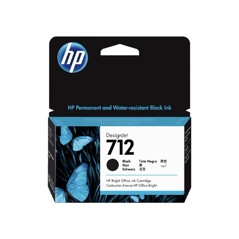 Cartucho de Tinta HP 712 (3ED70A) Negro DesignJet capacidad estándar 38 ml - Produce impresiones vívidas