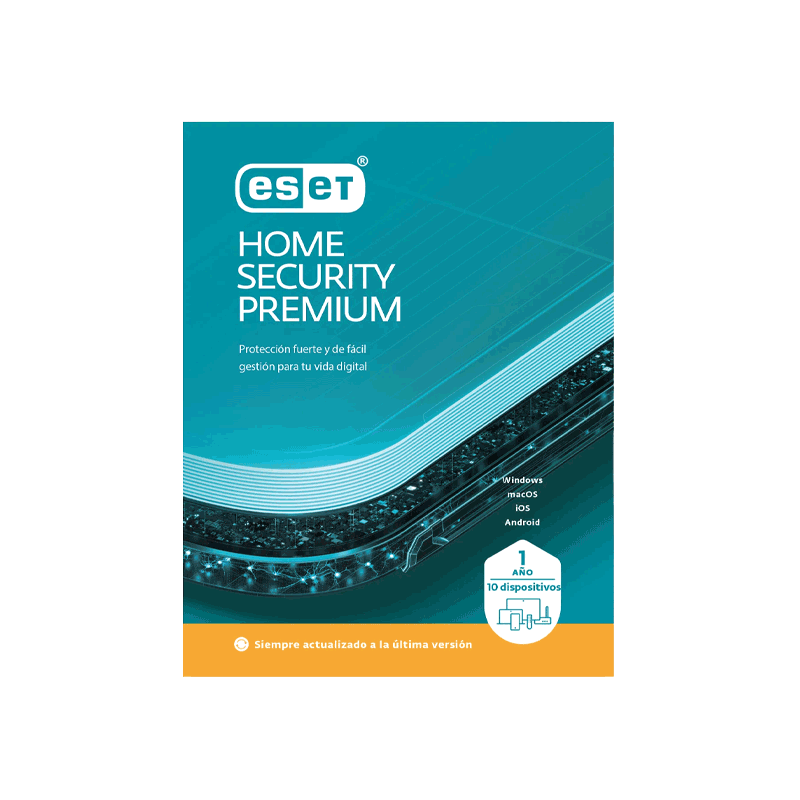 ESET Home Security Premium Multidispositivos – Licencia Digital por 1 Año/10 dispositivos – Protegido y veloz al mismo tiempo.
