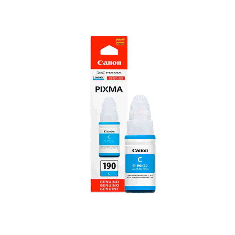 Canon GI-190 C – Tinta Cyan 70 ml / 7000 páginas – Impresiones Vivas