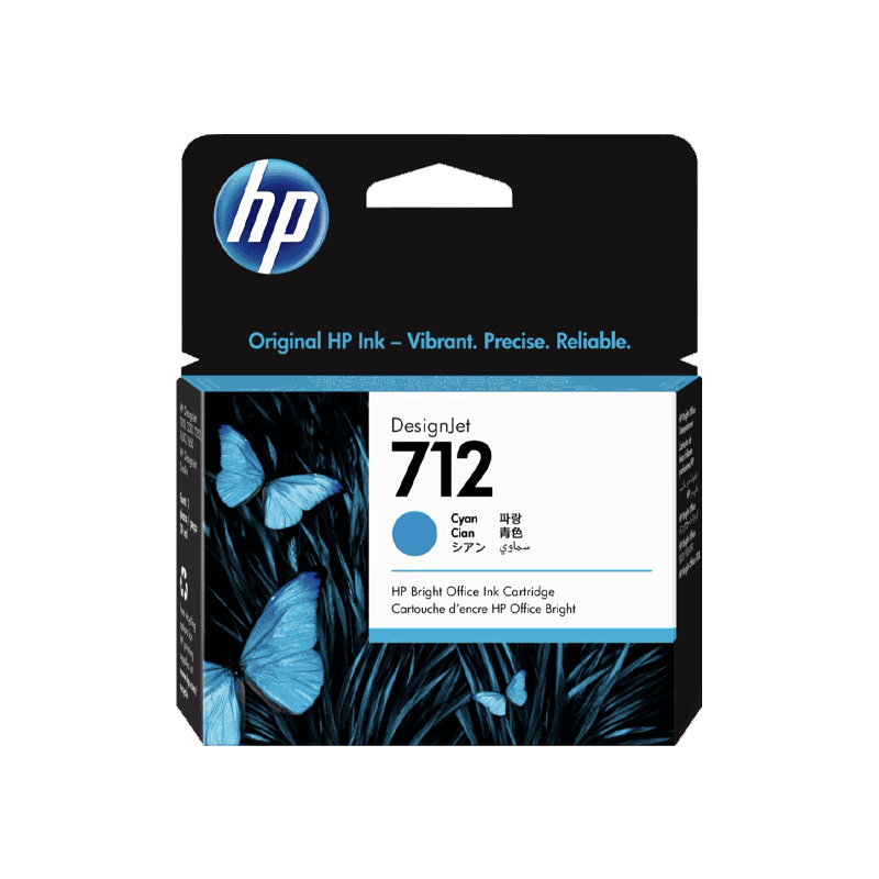 Cartucho de Tinta HP 712 (3ED67A) Cian DesignJet capacidad estándar 29 ml – Produce impresiones vívidas