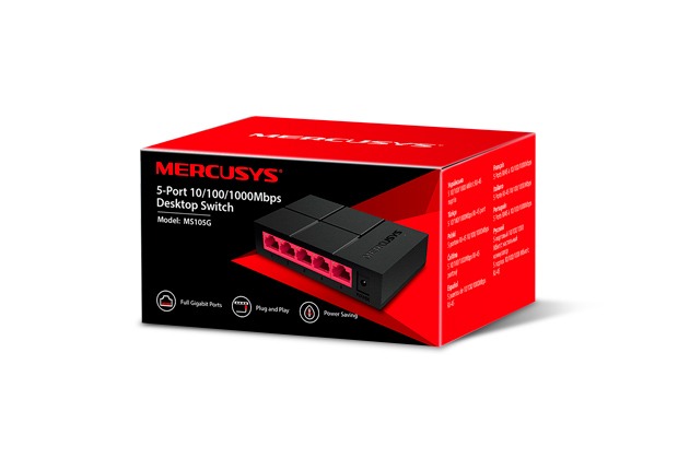Mercusys MS105G – Conmutador Gigabit de 5 Puertos RJ45 10 100 1000 Mbps computodo - El Salvador